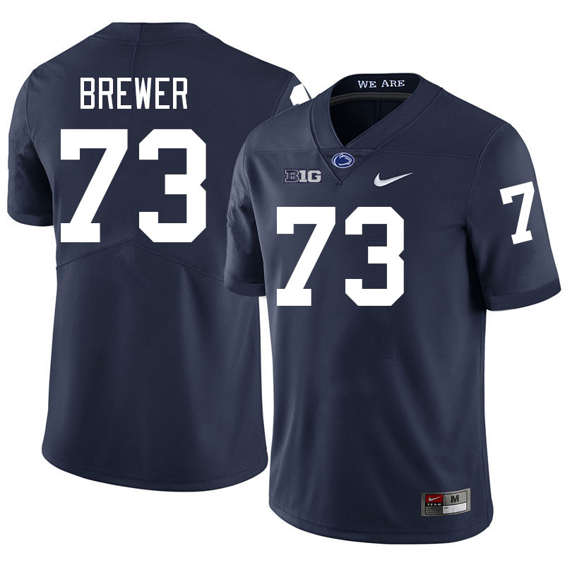 Men #73 Caleb Brewer Penn State Nittany Lions College Football Jerseys Stitched-Navy